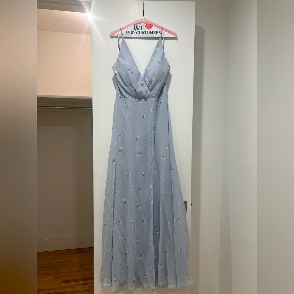 JENNY YOO BRYCE DRESS in ditsy blue floral